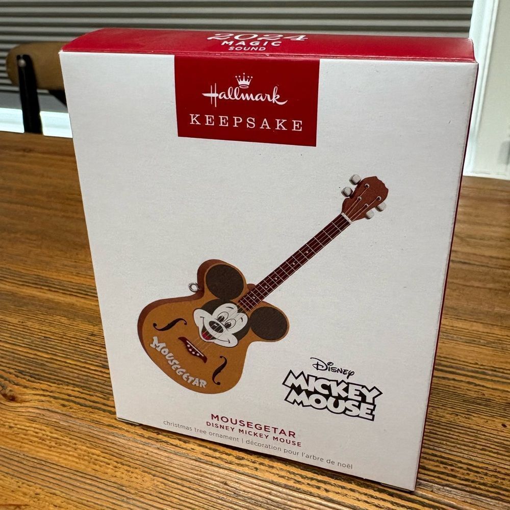 Hallmark Keepsake Disney Mickey Mouse Guitar Ornament - Red and Brown